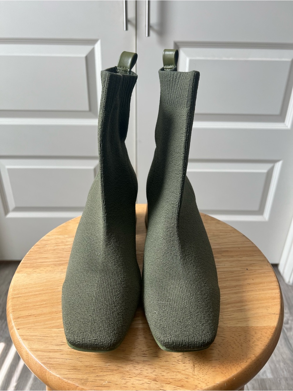 Macy's Olive Green Knit Sock Booties